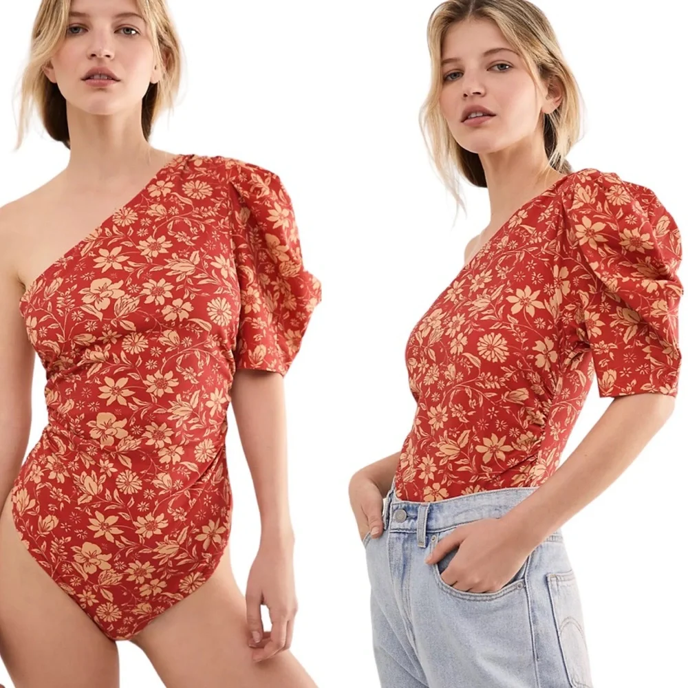 Free People Somethin Bout You Bodysuit Cherry Combo Size XS NWT